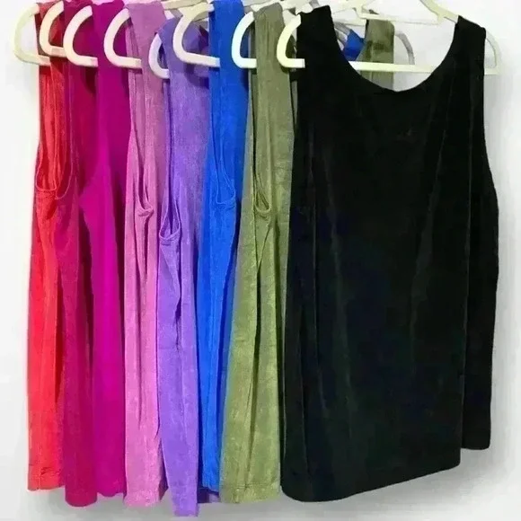 Womens Sleeveless Fuchsia Large Top FLATTERING SMOOTH CONTOUR No Iron - Picture 5 of 8